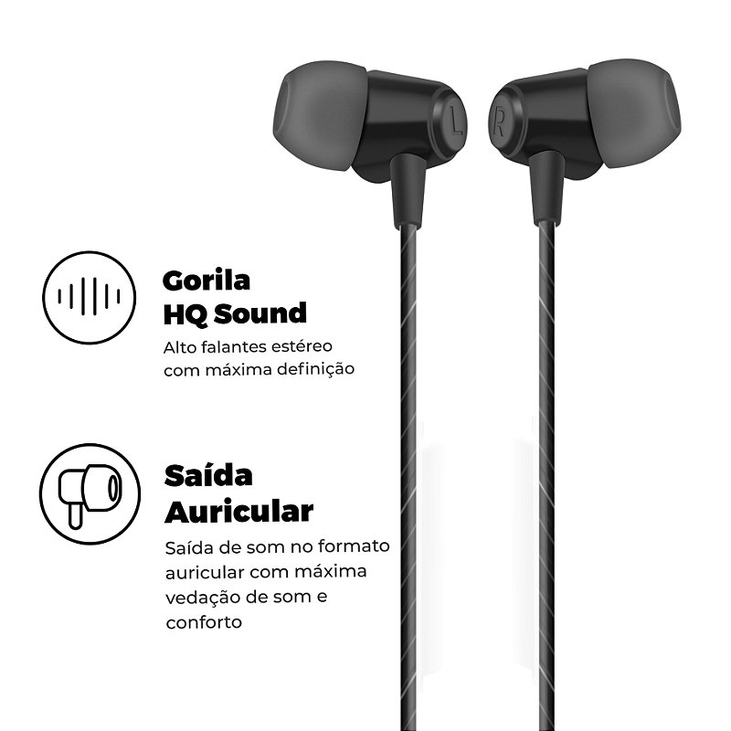 Fone De Ouvido Atomic - Preto GShield