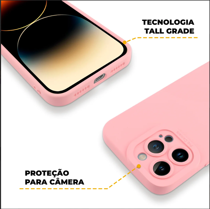 Capa Silicon Cloud - APPLE - Preta / Rosa - Gshield